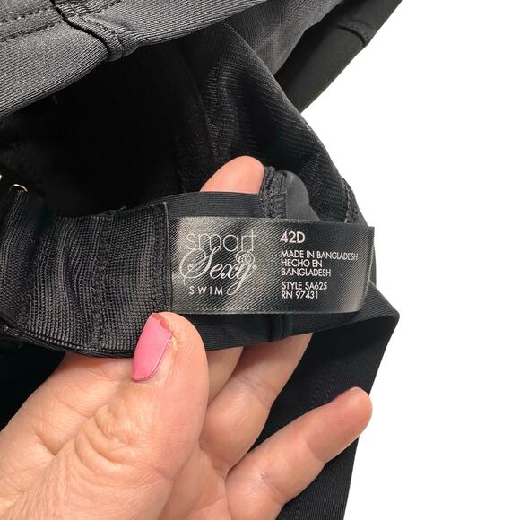 Long Lined Underwire Bikini Top | Black Hue 42D - Picture 3 of 7